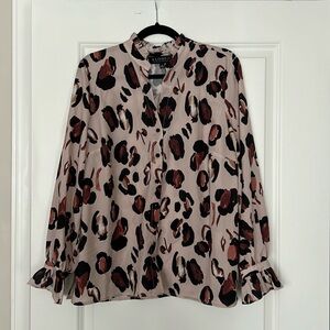Eloquii Cheetah Button-Up Blouse